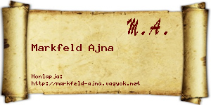Markfeld Ajna névjegykártya